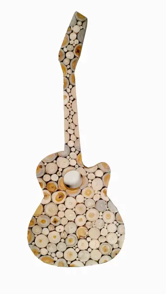 Product image 1 of the product “Wall Hanger Guitar, from teak branch cut, 100cm Length ”